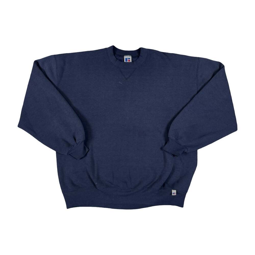 Vintage Faded Russell Athletic Blank Crewneck Logo Pullover Sweatshirt XL